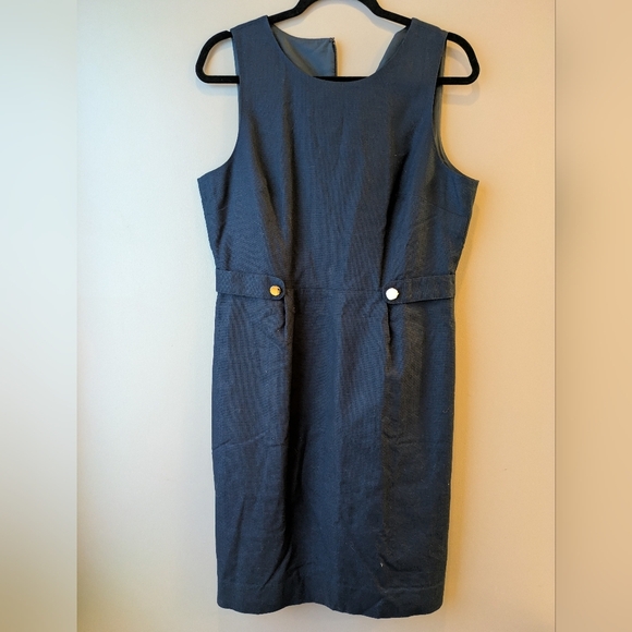 J. Crew Navy Sheath Dress w/ Waist Tabs NWT 12 - Picture 2 of 10